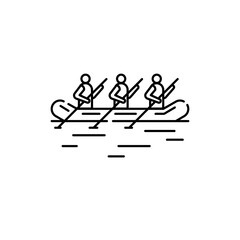 Rafting line icon. Isolated vector element.