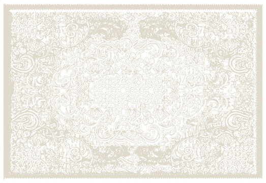 Antique traditional classic rug pattern design distressed texture background. Tie dye texture modern floor in vector 