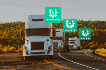 Trucks driving on the road rating system