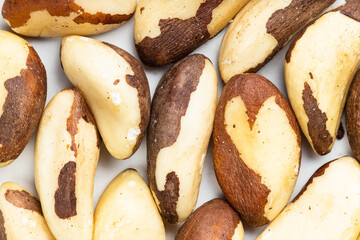 background - many raw brazil nuts