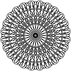 abstract mandala with ornaments for coloring, vector, coloring book