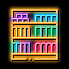 Shop Counter neon light sign vector. Glowing bright icon Shop Counter sign. transparent symbol illustration