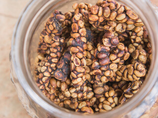 Raw luwak coffee beans before roasting.