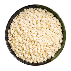 top view of raw urad dal (split black gram) beans