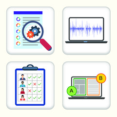 Vector illustration Set for Attendance, Audio Wave and more.... EPS10