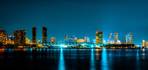 Obraz premium San Diego, California - USA , San Diego Skyline at Night , San Diego, California, USA
