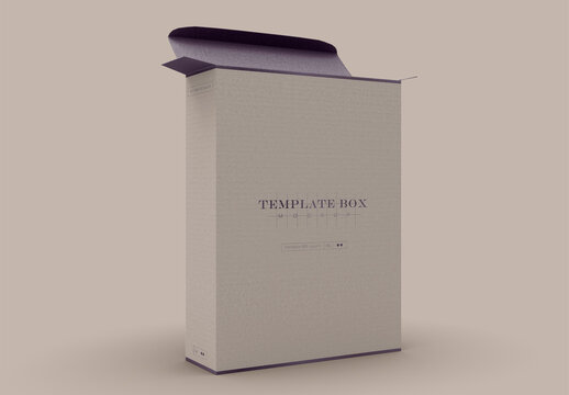 Rectangular Cardboard Box Mockup