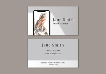 Business Card Layout in Muted Brown
