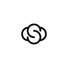 s initial cloud logo design vector template