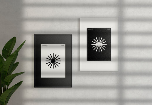 Two Frames on Wall Mockup