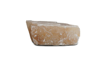 raw of Calcite stone isolated on white background from Lamphun, Thailand.