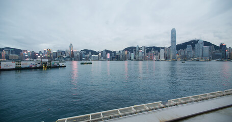 Hong Kong city at evening time