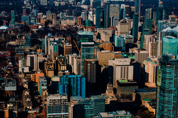 Toronto, Ontario, Canada , Aerial view of of Downtown in Toronto, Ontario, Canada