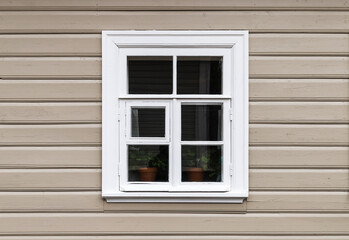 Window with white wooden frame