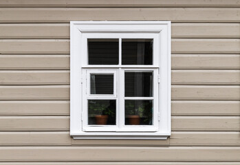 Window with white wooden frame