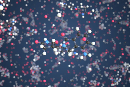 Lenalidomide molecule. Conceptual molecular model. Chemical 3d rendering