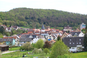 Fototapeta na wymiar Blick auf die Gemeinde Mönsheim im Landkreis Pforzheim