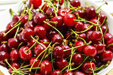 Plate. cherries