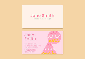 Editable Name Card Layout in Cute Design