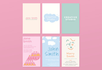 Business Card in Pastel Style Collection