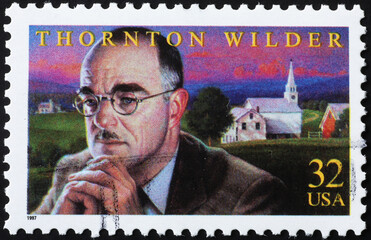 Playwright Thornton Wilder on american postage stamp