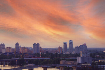 Fototapeta premium The Amazing Sky over Kyiv City
