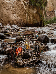 Environmental problems in the canyons, river beds etc.
