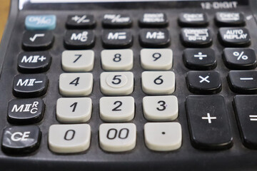 close up capture of calculator machine