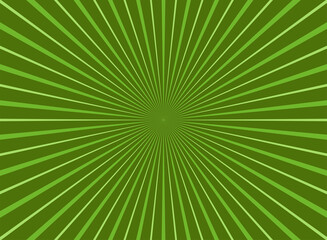 Sunlight wide background. Green color burst background. Vector illustration.