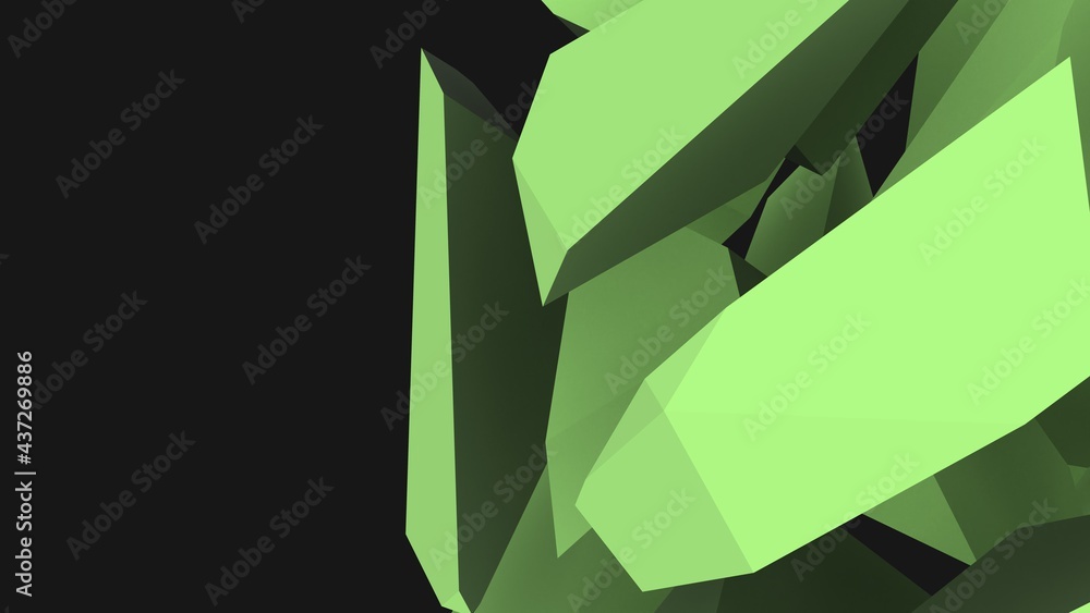 Poster abstract gray-green background of lines and planes. desktop wallpaper. 3d rendering image.