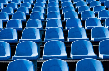 Naklejka premium empty outdoor arena. concept of fans. chairs for audience. cultural environment concept.