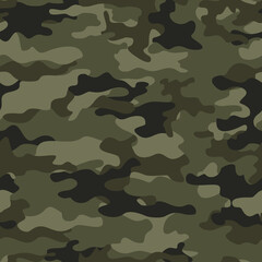 Fototapeta premium Abstraction camouflage seamless forest texture for printing clothing, fabric. Military