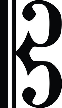 Black music symbol of C clef