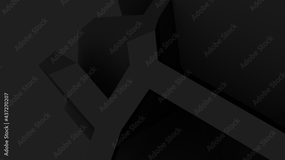 Fototapete abstract gray background from lines and planes. cubism. desktop wallpaper. 3d rendering image. compu