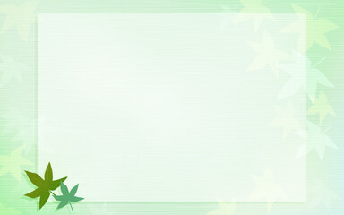 初夏の青紅葉のフレーム　和風背景素材