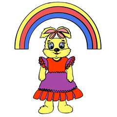 bunny, bunny, bunny, bunny,bunny, in a dress, skirt, T-shirt, sundress,sandals, socks. printing on any type of textiles,business cards, porcelain, paper dishes, flyers, logos, tags, instagram, sticker