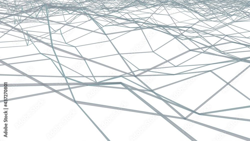 Aufkleber abstract white background from light volumetric pipes or lines. desktop wallpaper. 3d rendering imag