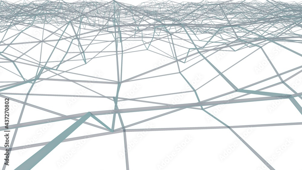 Aufkleber abstract white background from light volumetric pipes or lines. desktop wallpaper. 3d rendering imag