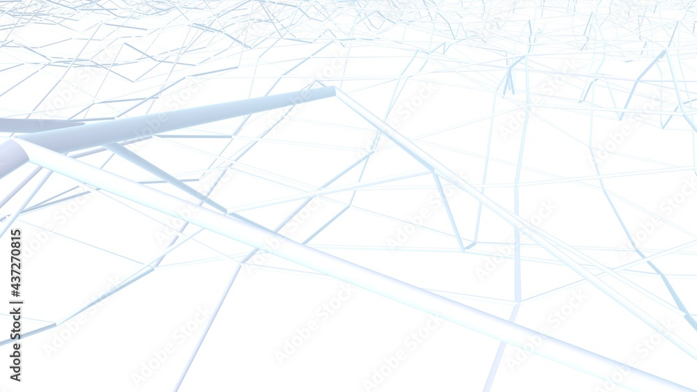 Poster abstract white background from light volumetric pipes or lines. desktop wallpaper. 3d rendering imag