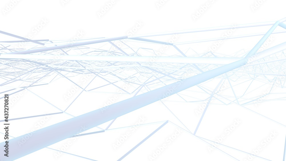 Aufkleber abstract white background from light volumetric pipes or lines. desktop wallpaper. 3d rendering imag
