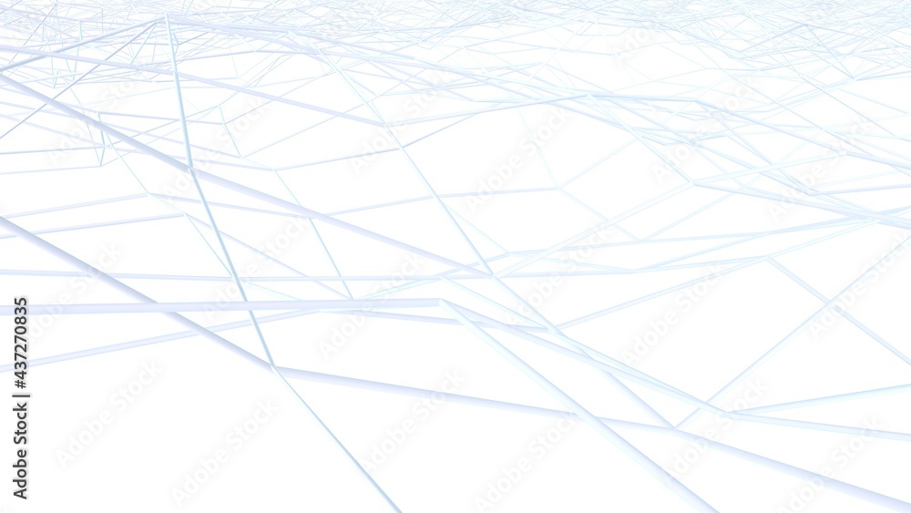 Aufkleber abstract white background from light volumetric pipes or lines. desktop wallpaper. 3d rendering imag