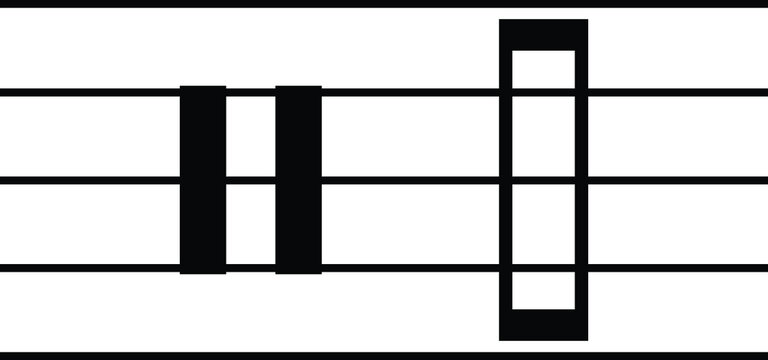 Black music symbol of neutral clef on staff lines