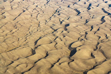 Aerial View Abstract of the sand dunes in Great Sand Dunes, National Park, Colorado, USA