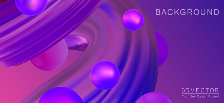3d abstract background with pattern of gradient fluid and shape. Trendy design concept vector banner or wallpaper.