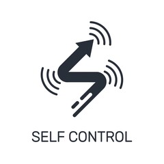 Self control. Electronic route.  Vector linear icon isolated on white background.