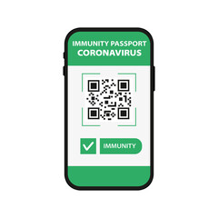 Electronic passport of vaccine, immunity. Vector graphics