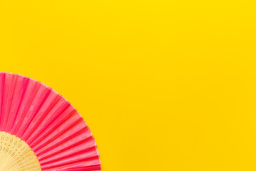 Japanese style hand fan made of bamboo and paper