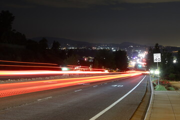 Fototapeta na wymiar Night Time on a California City Road