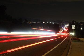 Fototapeta na wymiar Night Time on a California City Road