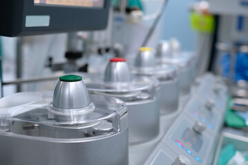 closeup view of heart-lung machine in the operating room
